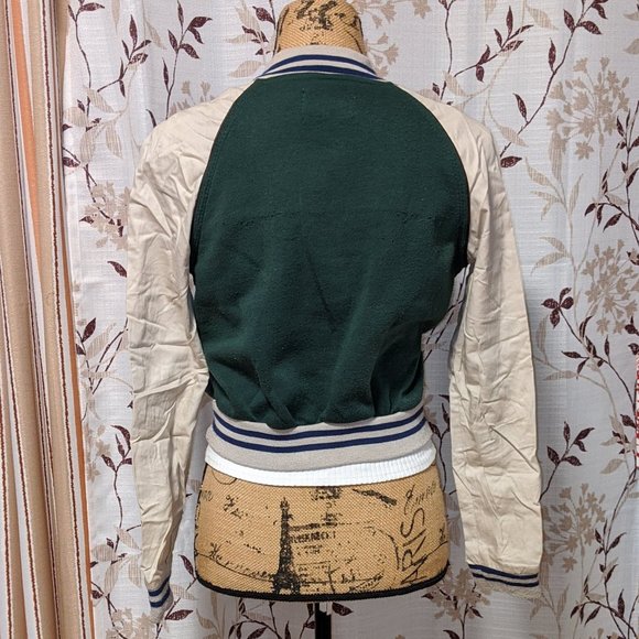 Ashley Green & Cream Varsity-Style Jacket. Size: M - Picture 5 of 9